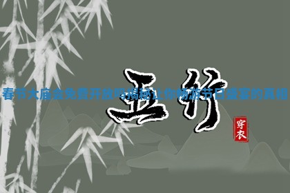 春节大 🐜 庙会免费开放吗揭秘让你 🖋 畅游节日盛宴的真相